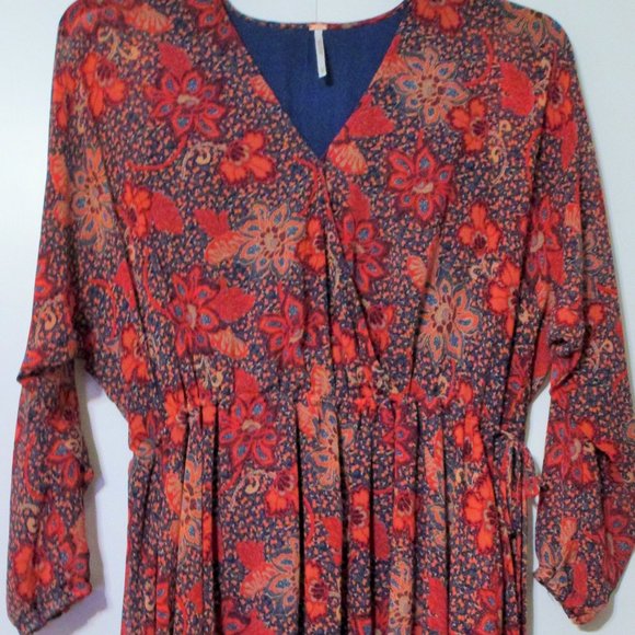 Nwot Free People Teegan Mini Dress Peach Combo Size XSmall $128 - Picture 5 of 9